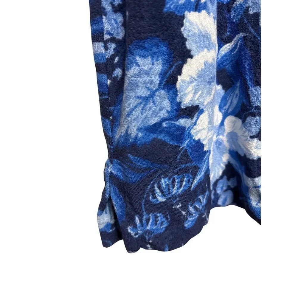 Polo Ralph Lauren Men's Camp Shirt Slim Fit Floral Blue Button Pocket XL